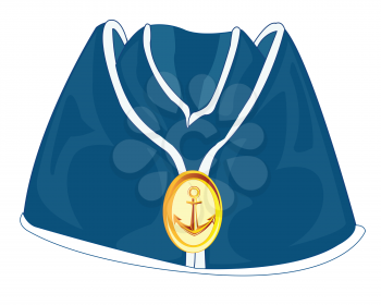 Headdress of the sailor oversea cap on white background