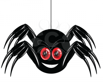 Cartoon insect spider on white background is insulated