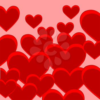 The Bright decorative background with red heart.