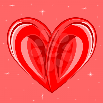 The Bright decorative background with red heart.