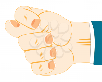 The Hand of the person showing indecent gesture.Vector illustration