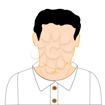 The Silhouette young men with white shirt.Vector illustration