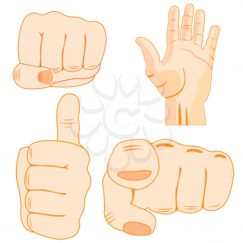 The Hands and finger of the person showing gesture.Vector background