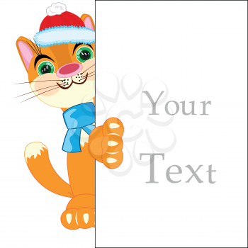 Cat with a sign for your text