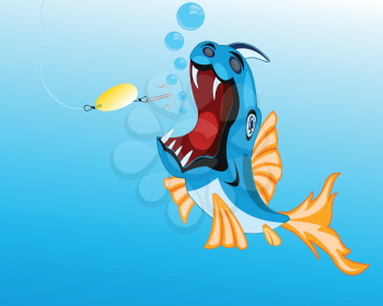 Fish crock sails for bait spoon bait.Vector illustration