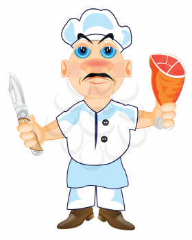 Cartoon of the cook on white background is insulated