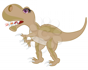 Prehistorical animal dinosaur on white background is insulated