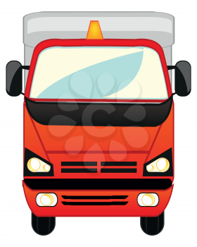 The Red big car for transportation cargo.Vector illustration
