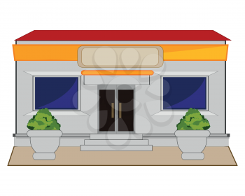 The Building of the small shop on street.Vector illustration