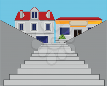The Stairway in underpasses through street.Vector illustration