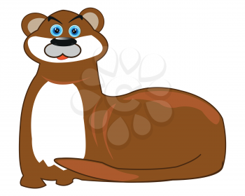 Animal otter on white background is insulated