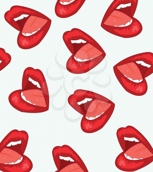 Feminine lips of the red colour on white background is insulated