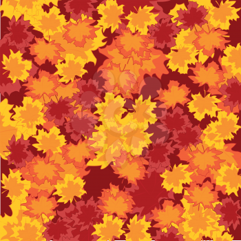 Bright colorful background from autumn foliage.Vector illustration