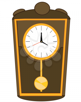 Vector illustration old come hours with pendulum