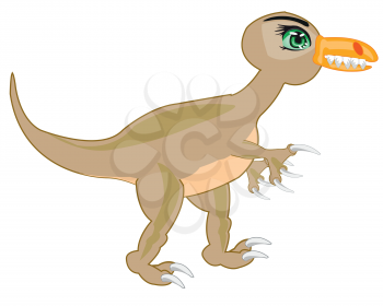 Cartoon of the dinosaur on white background is insulated