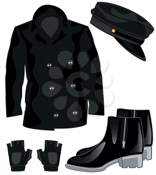 Cloth coat and footwear with cap and glove
