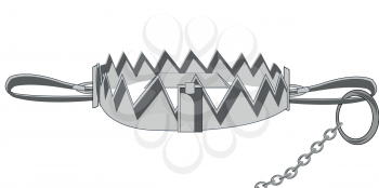 Trap with sharp teeth on metallic chain