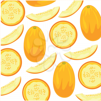 Vector illustration of the decorative pattern of the ripe vegetable melon