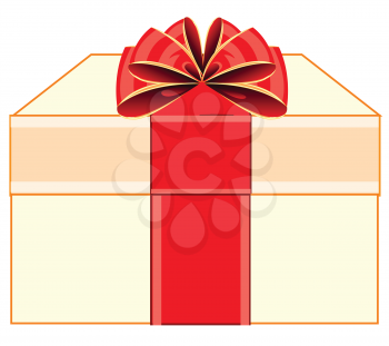 Vector illustration of the box with gift in beautiful packing