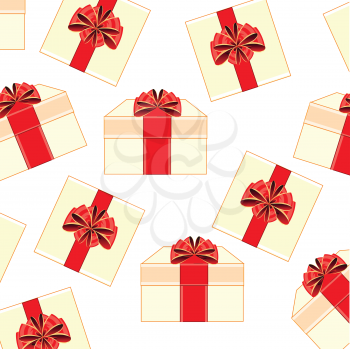 Vector illustration of the box with gift decorative pattern