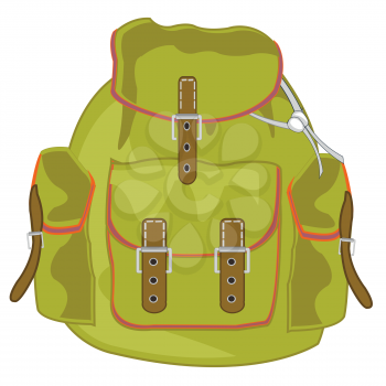 Backpack of the tourist on white background is insulated