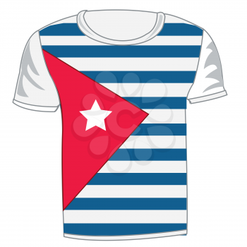 T-shirt flag Cuba on white background is insulated