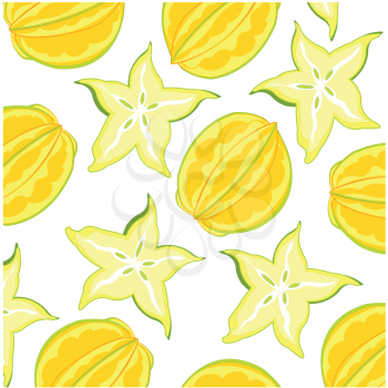 Vector illustration of the decorative pattern from exotic fruit carambola