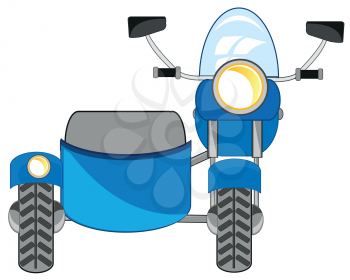 Vector illustration of the transport facility motorcycle with sidercar