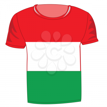 Flag hungary on cloth on white background is insulated