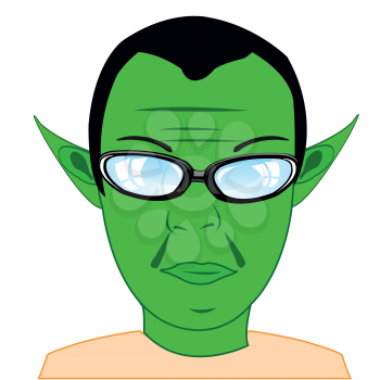 Vector illustration of the person of the green colour men troll on white background