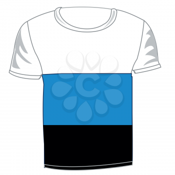 T-shirt flag Estonia on white background is insulated