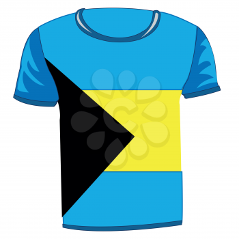 T-shirt with flag of the Bahamas.Vector illustration