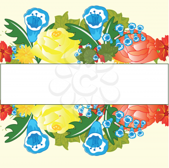Background decorative colorful with flower on white