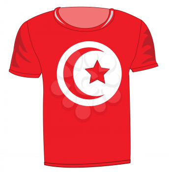 T-shirt flag Tunisia on white background is insulated