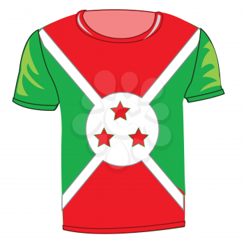 T-shirt flag Burundi on white background is insulated