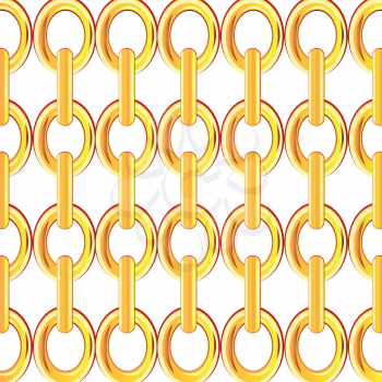 Much chains from gild on white background is insulated