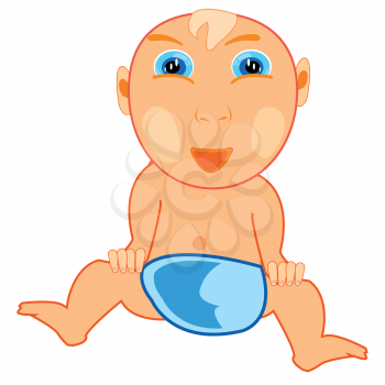 Vector illustration small child male on white background