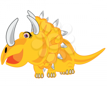 Vector illustration of the ancient extinct dinosaur Eotriceratops on white background is insulated
