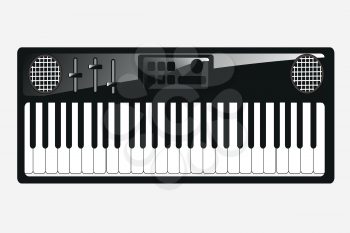 Music instrument synthesizer on white background is insulated