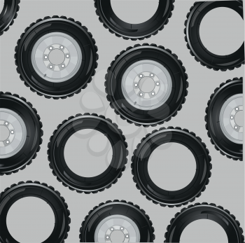 Vector illustration of the pattern travell about and rubbers car on gray background