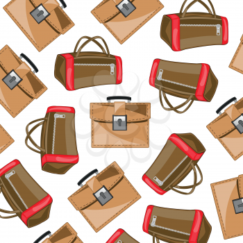 Briefcase and bag road decorative pattern.Vector illustration