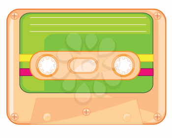 Drawing of the music cassette from old-time tape-recorder