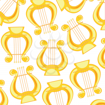 Music instrument lira pattern on white background