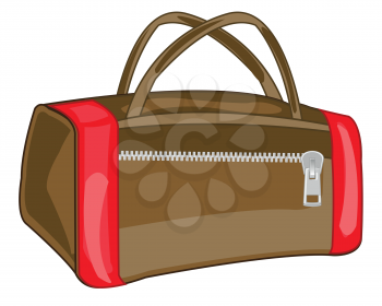 Big road bag with clasp on white background is insulated