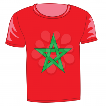 T-shirt flag Maroc on white background is insulated