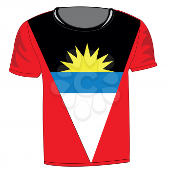 T-shirt flag Antigua and Barbuda on white background