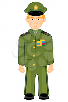 Vector illustration of the cartoon men in form military