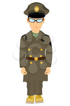 Vector illustration of the cartoon men in military form