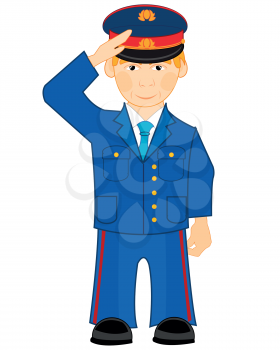 Vector illustration men in form of the police bodies on white background is insulated