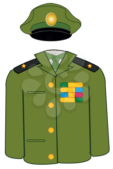 Vector illustration of the military form of the tunic